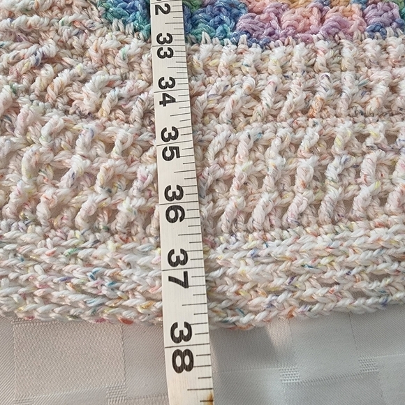 Handmade Crochet Baby Blanket Multi Color in the middle - Picture 3 of 4